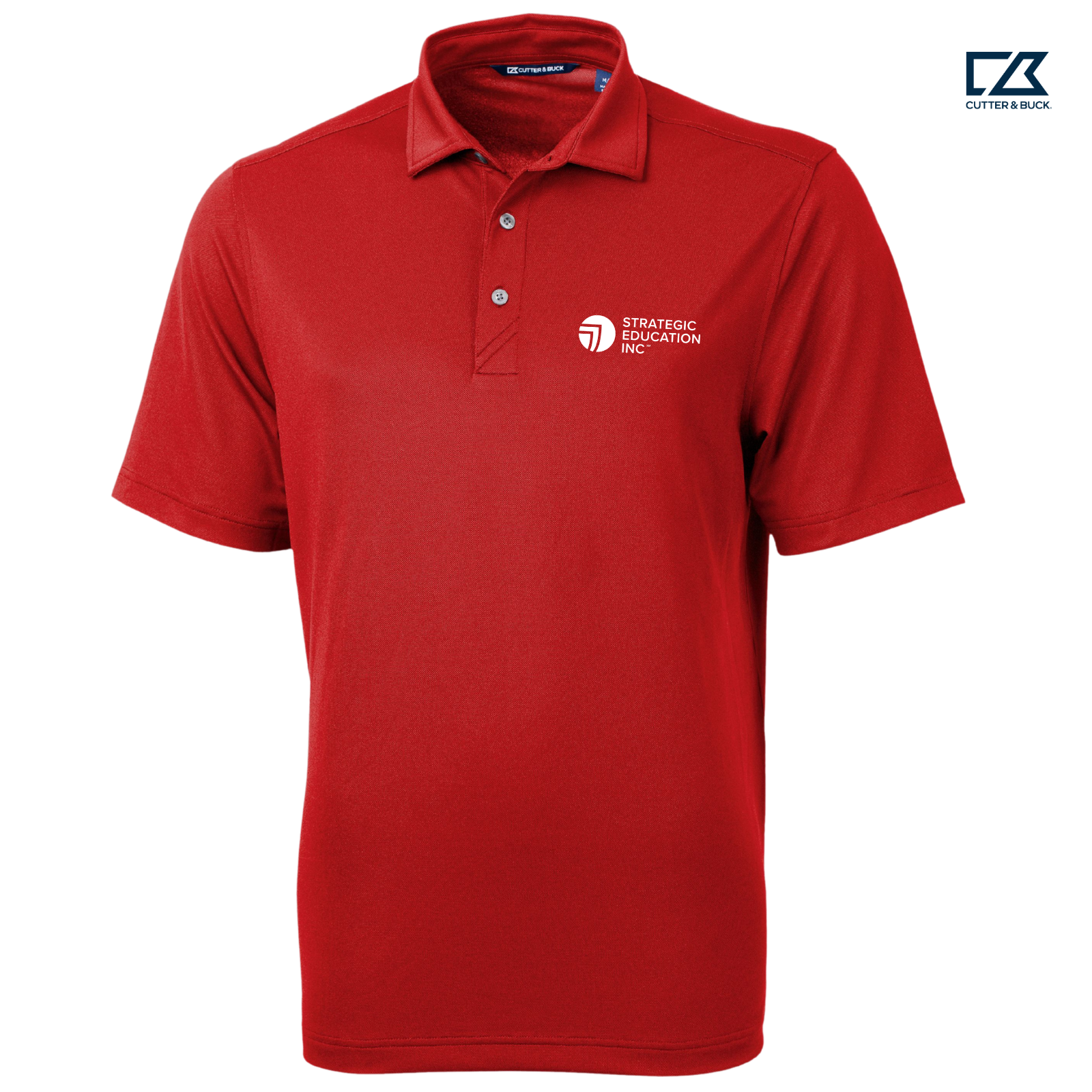 SEI Cutter & Buck Virtue Recycled Featherlight Pique Mens Polo - Red