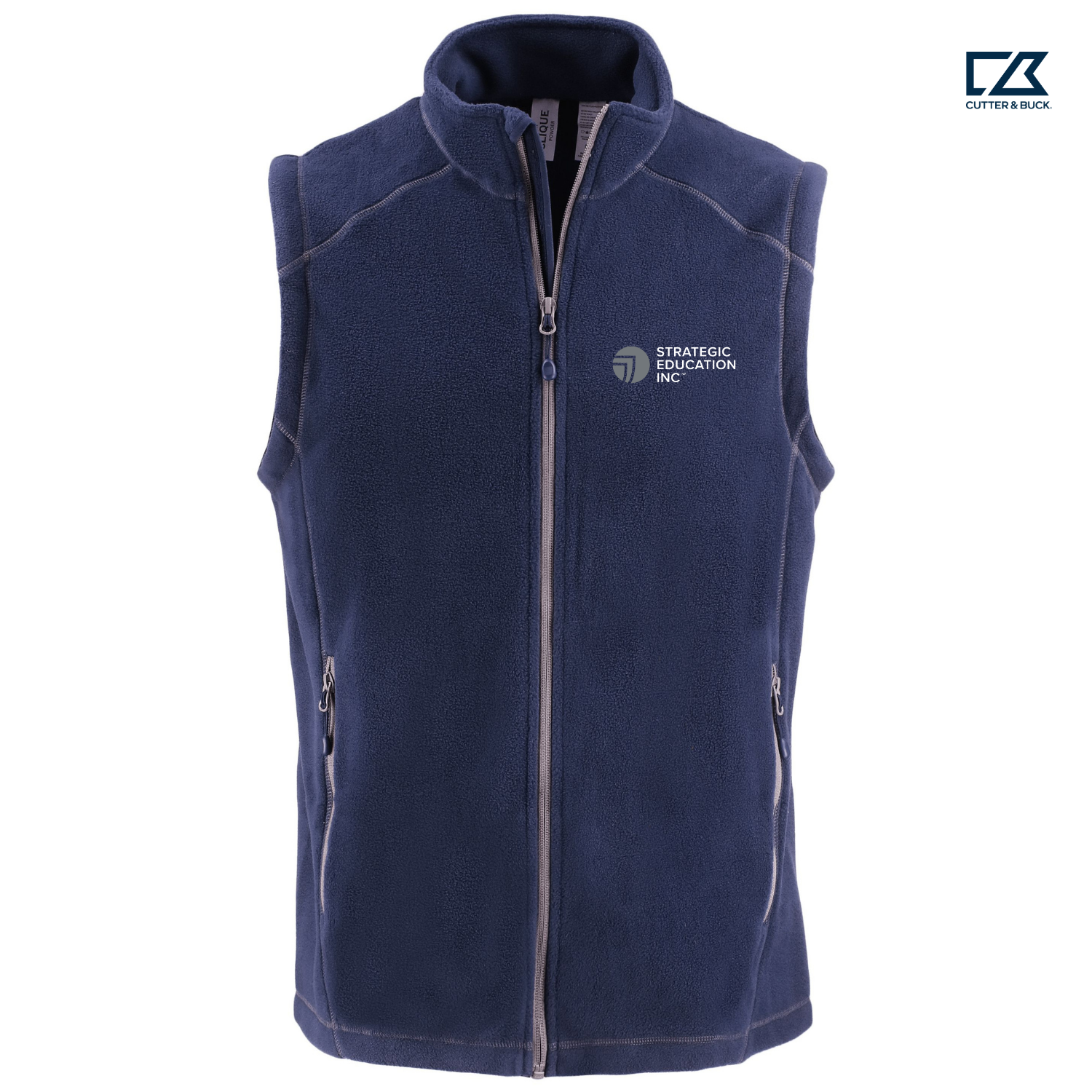 SEI Clique Powder Recycled Fleece Mens Full Zip Vest - Dark Navy