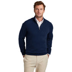 NEW Brooks Brothers® Cotton Stretch 1/4-Zip Sweater - Navy Blazer