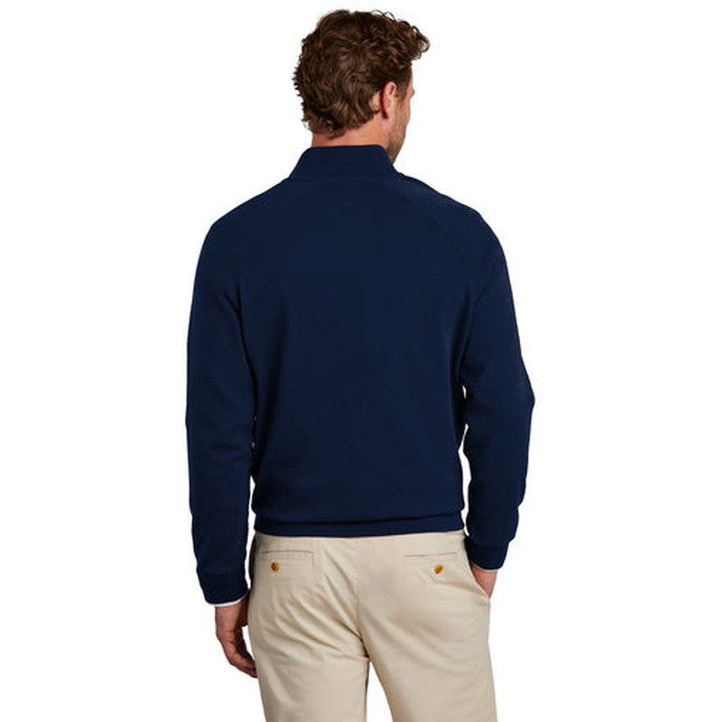 NEW Brooks Brothers® Cotton Stretch 1/4-Zip Sweater - Navy Blazer