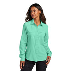 SEI Port Authority® Ladies Long Sleeve UV Daybreak Shirt - Bright Seafoam