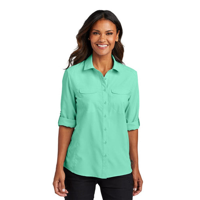 SEI Port Authority® Ladies Long Sleeve UV Daybreak Shirt - Bright Seafoam