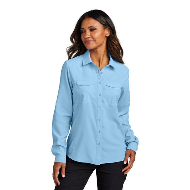 SEI Port Authority® Ladies Long Sleeve UV Daybreak Shirt - Light Blue
