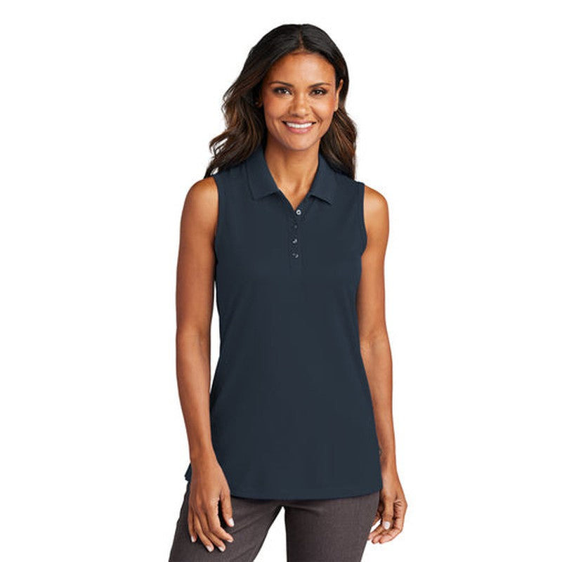 SEI Port Authority® Ladies Dry Zone® UV Micro-Mesh Sleeveless Polo - River Blue Navy