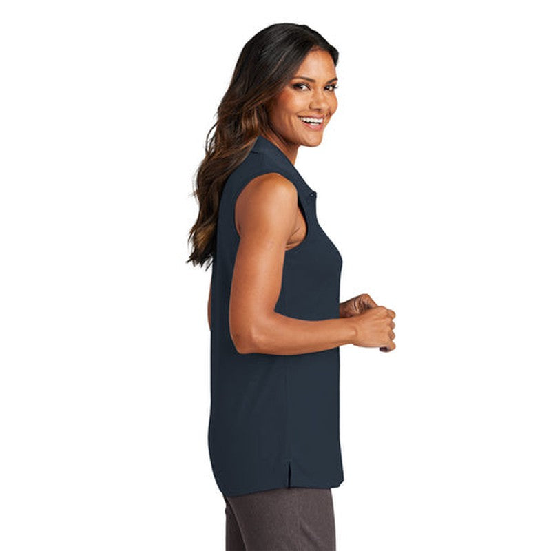 SEI Port Authority® Ladies Dry Zone® UV Micro-Mesh Sleeveless Polo - River Blue Navy
