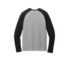 NEW SEI Allmade® Unisex Tri-Blend Long Sleeve Colorblock Raglan Deep Black/Aluminum Grey