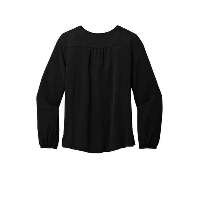 SEI Port Authority® Ladies Textured Crepe Blouse - Deep Black