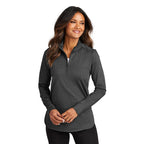 SEI Port Authority® Ladies C-FREE® Double Knit 1/4-Zip - Grey Steel Heather