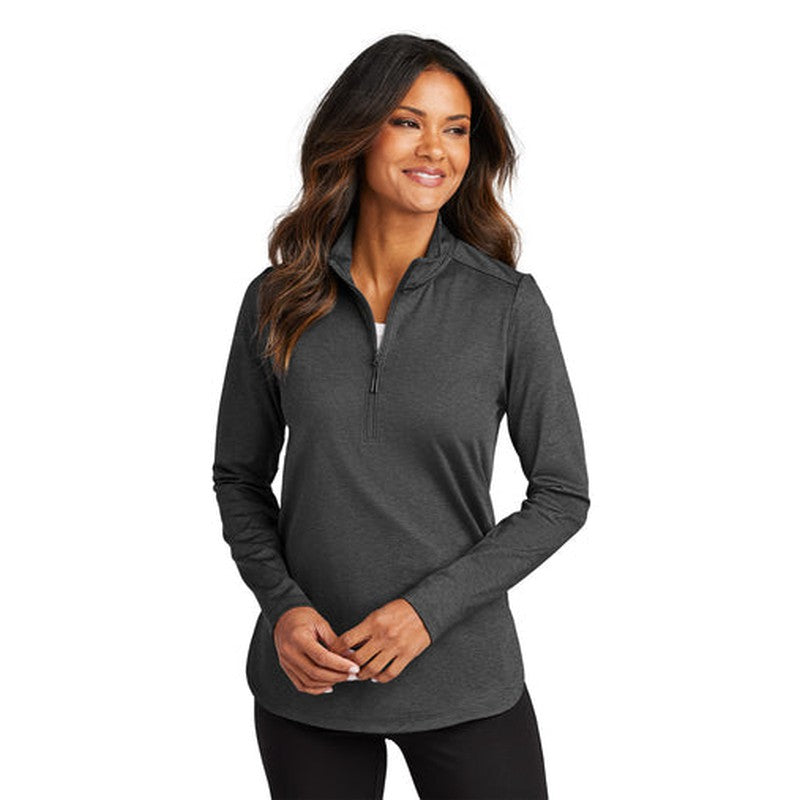SEI Port Authority® Ladies C-FREE® Double Knit 1/4-Zip - Grey Steel Heather