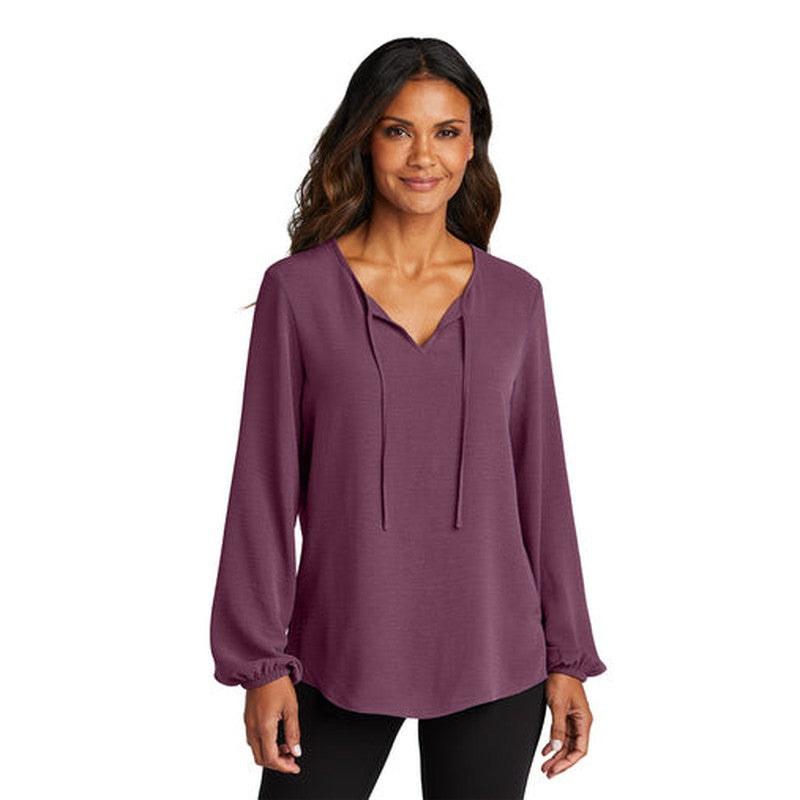 SEI Port Authority® Ladies Textured Crepe Blouse - Purple Mist