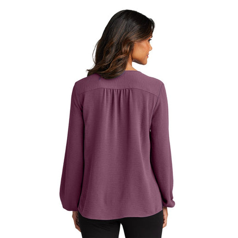 SEI Port Authority® Ladies Textured Crepe Blouse - Purple Mist