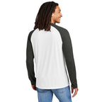 NEW SEI Allmade® Unisex Tri-Blend Long Sleeve Colorblock Raglan - Space Black/Bright White