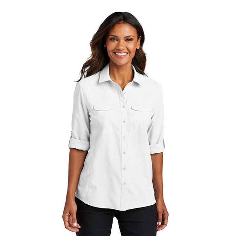SEI Port Authority® Ladies Long Sleeve UV Daybreak Shirt - White