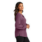 SEI Port Authority® Ladies Textured Crepe Blouse - Purple Mist