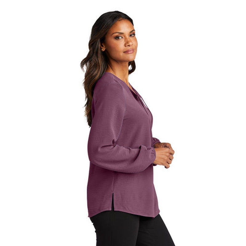 SEI Port Authority® Ladies Textured Crepe Blouse - Purple Mist