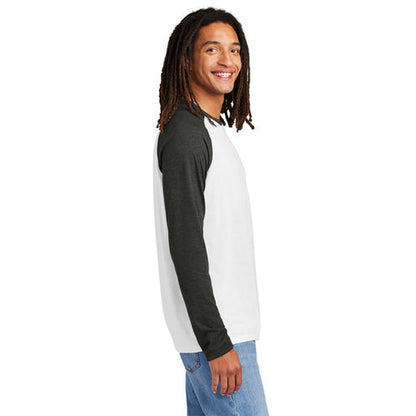 NEW SEI Allmade® Unisex Tri-Blend Long Sleeve Colorblock Raglan - Space Black/Bright White