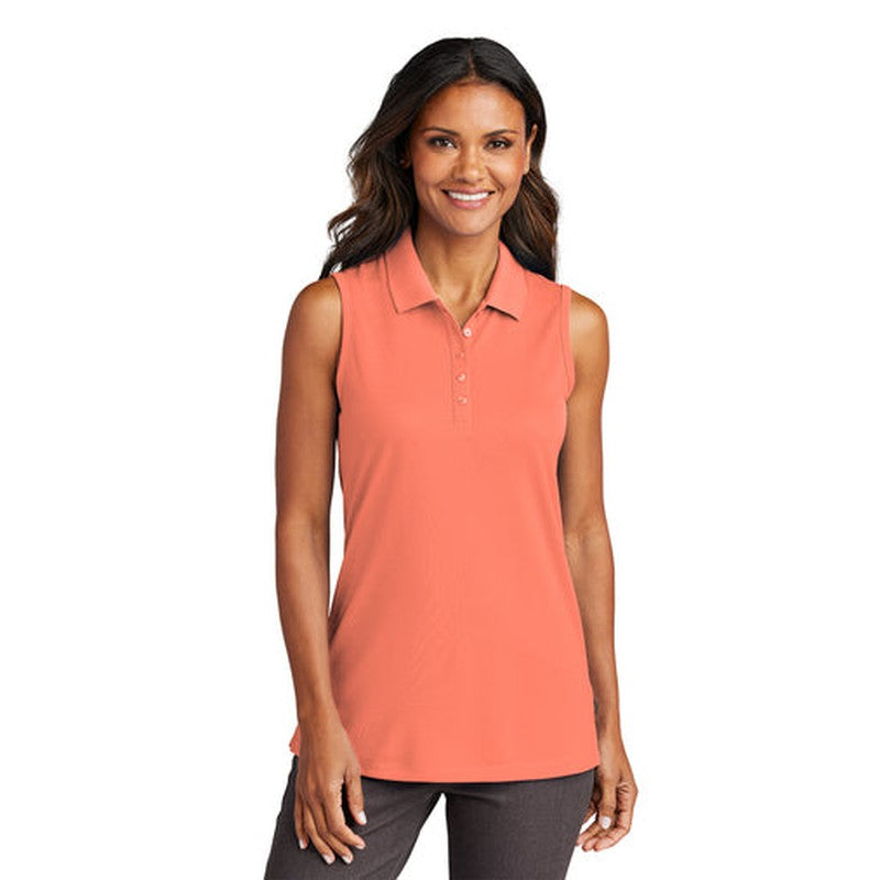 SEI Port Authority® Ladies Dry Zone® UV Micro-Mesh Sleeveless Polo - Coral Splash