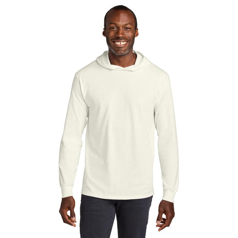 SEI TEAM BRIAN Jerzees Classics™ Unisex Cotton Long Sleeve Hooded T-Shirt - Sweet Cream Heather