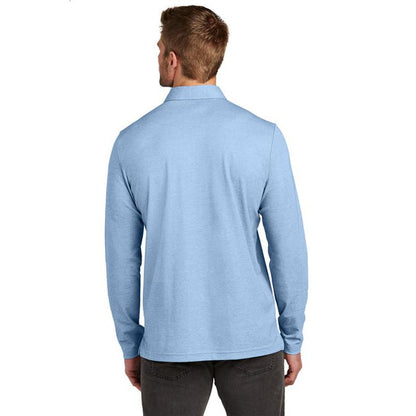 SEI TEAM BRIAN TravisMathew Oceanside Heather Long Sleeve Polo - Allure Heather