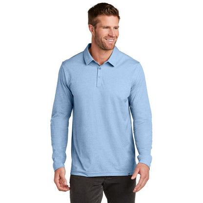 SEI TEAM BRIAN TravisMathew Oceanside Heather Long Sleeve Polo - Allure Heather