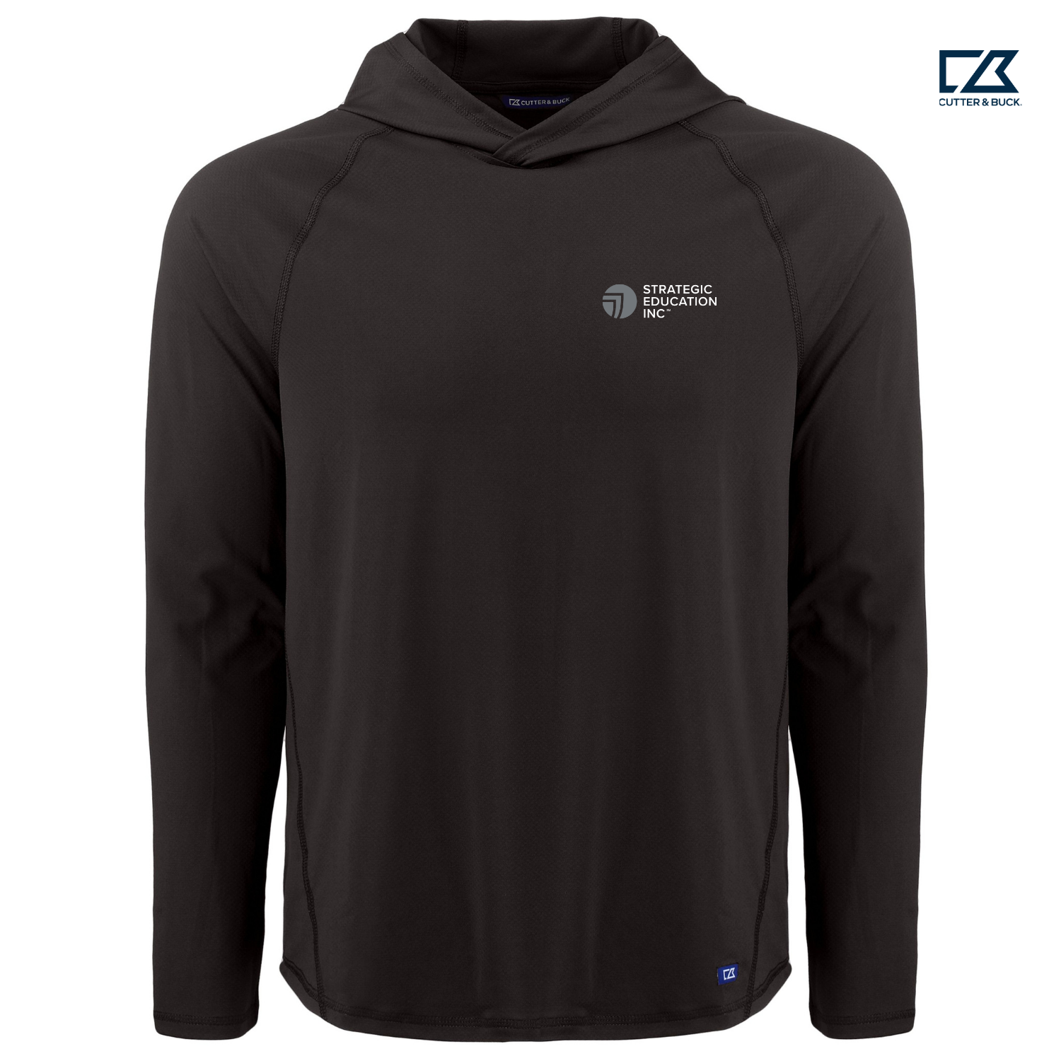 SEI Cutter & Buck Prospect Recycled Featherlight Stretch Mens Hooded Pullover - Black