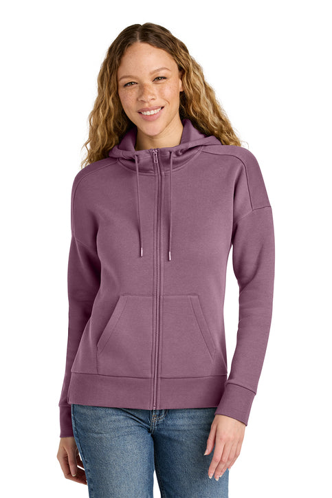 NEW SEI-District® Women’s Perfect Weight® Fleece Drop Shoulder Full-Zip Hoodie - Orchid Haze