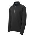 Sport-Wick® Textured 1/4-Zip Pullover - BLACK