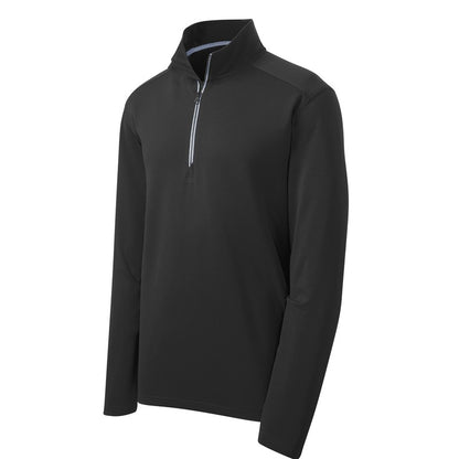 Sport-Wick® Textured 1/4-Zip Pullover - BLACK