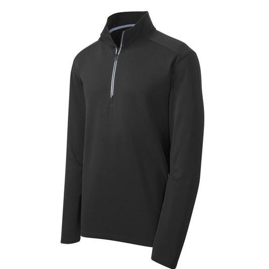Sport-Wick® Textured 1/4-Zip Pullover - BLACK