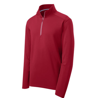 Sport-Wick® Textured 1/4-Zip Pullover - RED