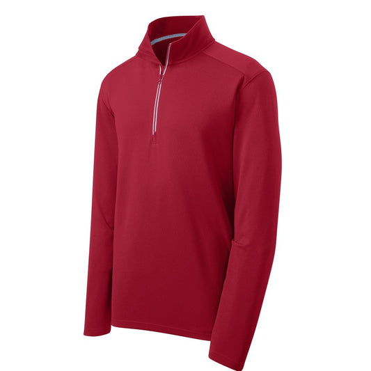 Sport-Wick® Textured 1/4-Zip Pullover - RED