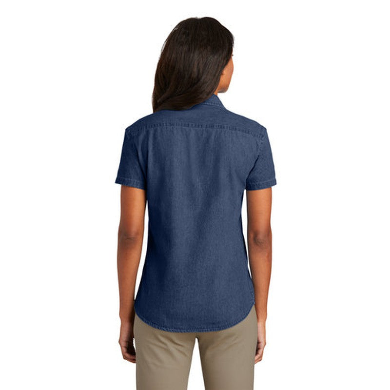SEI Port & Company® - Ladies Short Sleeve Value Denim Shirt - Ink Blue