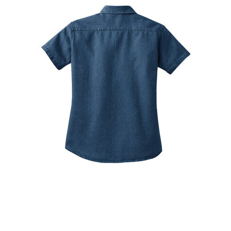 SEI Port & Company® - Ladies Short Sleeve Value Denim Shirt - Ink Blue