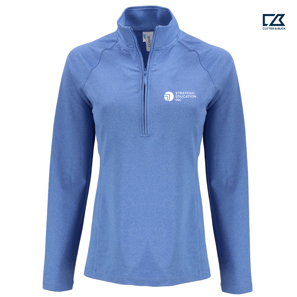 SEI Clique Dash Recycled Women's Quarter Zip Sweatshirt - Royal Blue Heather