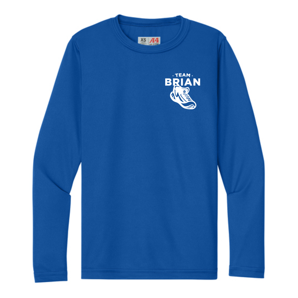 SEI TEAM BRIAN A4 Youth Cooling Performance Long Sleeve Tee - Royal