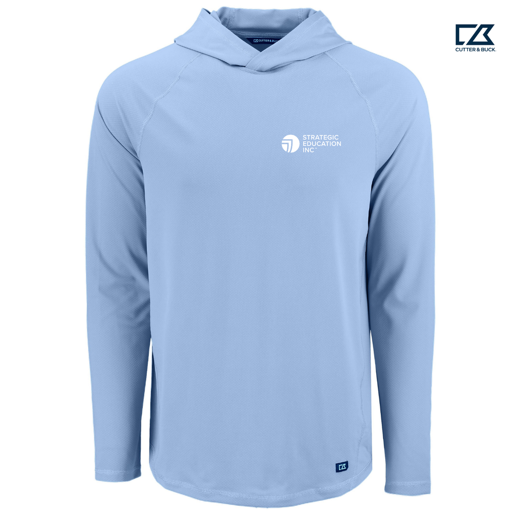 SEI Cutter & Buck Prospect Recycled Featherlight Stretch Mens Hooded Pullover - Atlas Blue