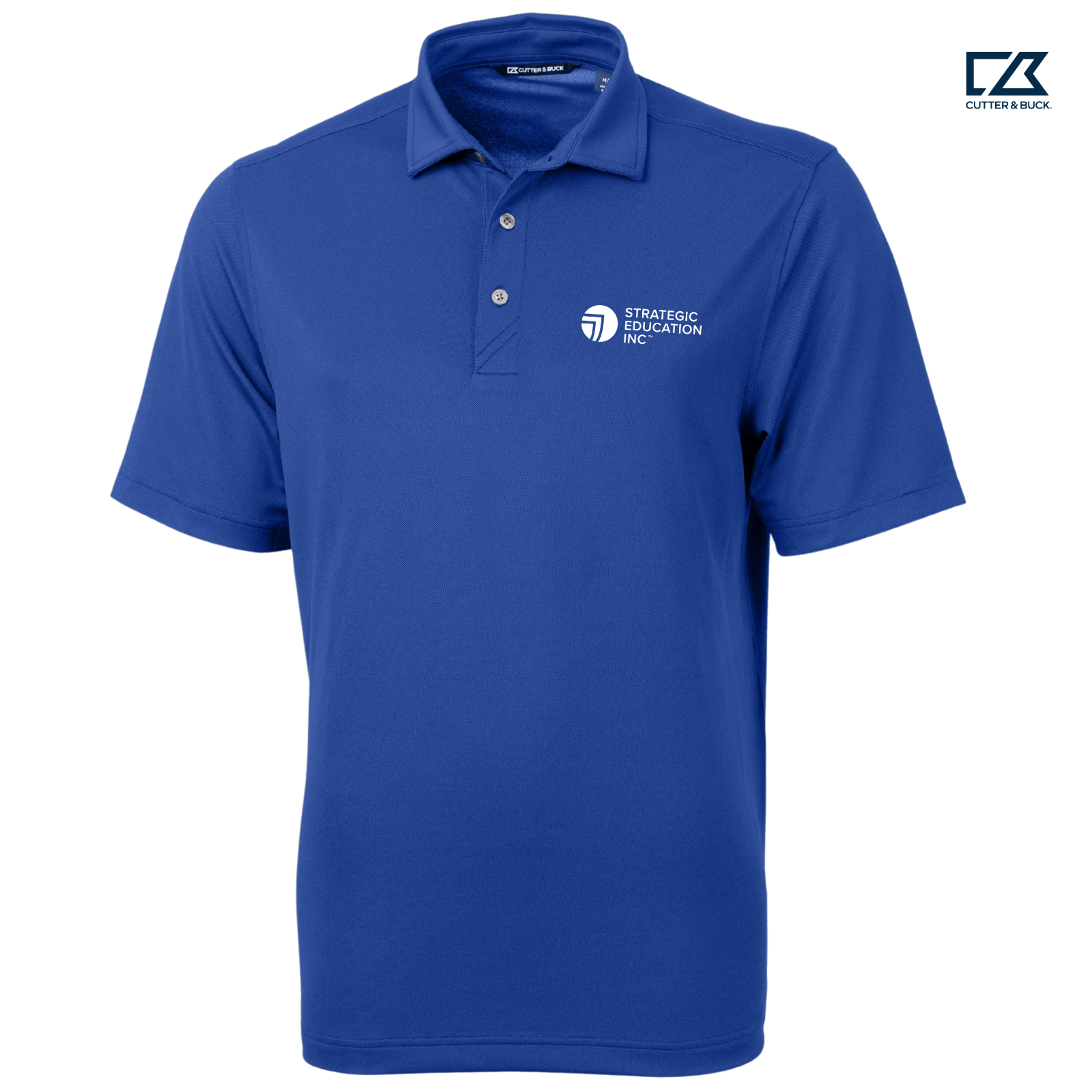 SEI Cutter & Buck Virtue Recycled Featherlight Pique Mens Polo - Tour Blue