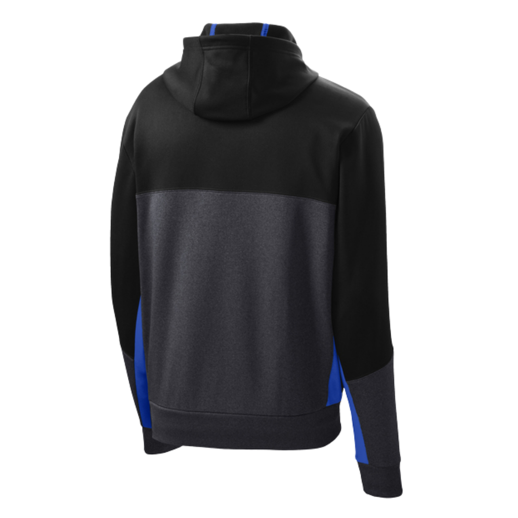 SEI TEAM BRIAN Sport-Tek® Tech Fleece Colorblock Full-Zip Hooded Jacket - Black/Grey/Royal