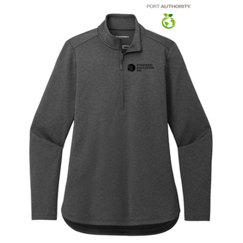 SEI Port Authority® Ladies C-FREE® Double Knit 1/4-Zip - Grey Steel Heather
