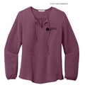 SEI Port Authority® Ladies Textured Crepe Blouse - Purple Mist