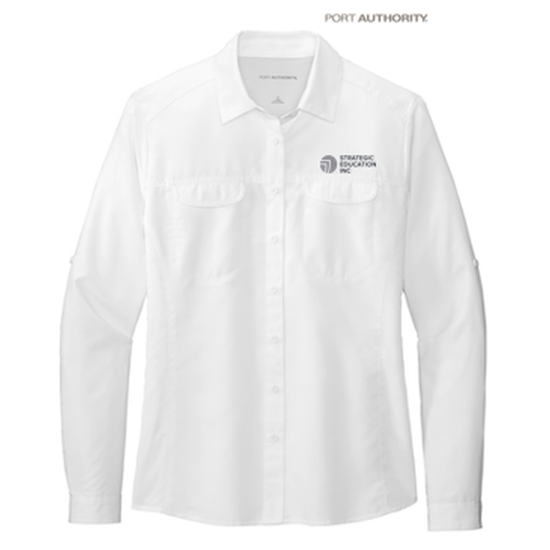 SEI Port Authority® Ladies Long Sleeve UV Daybreak Shirt - White