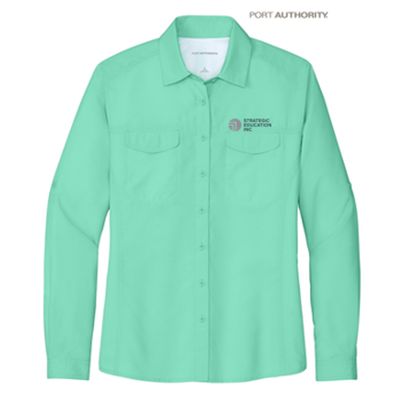 SEI Port Authority® Ladies Long Sleeve UV Daybreak Shirt - Bright Seafoam