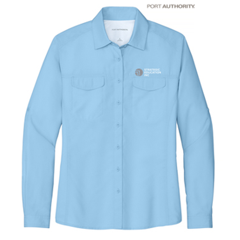 SEI Port Authority® Ladies Long Sleeve UV Daybreak Shirt - Light Blue