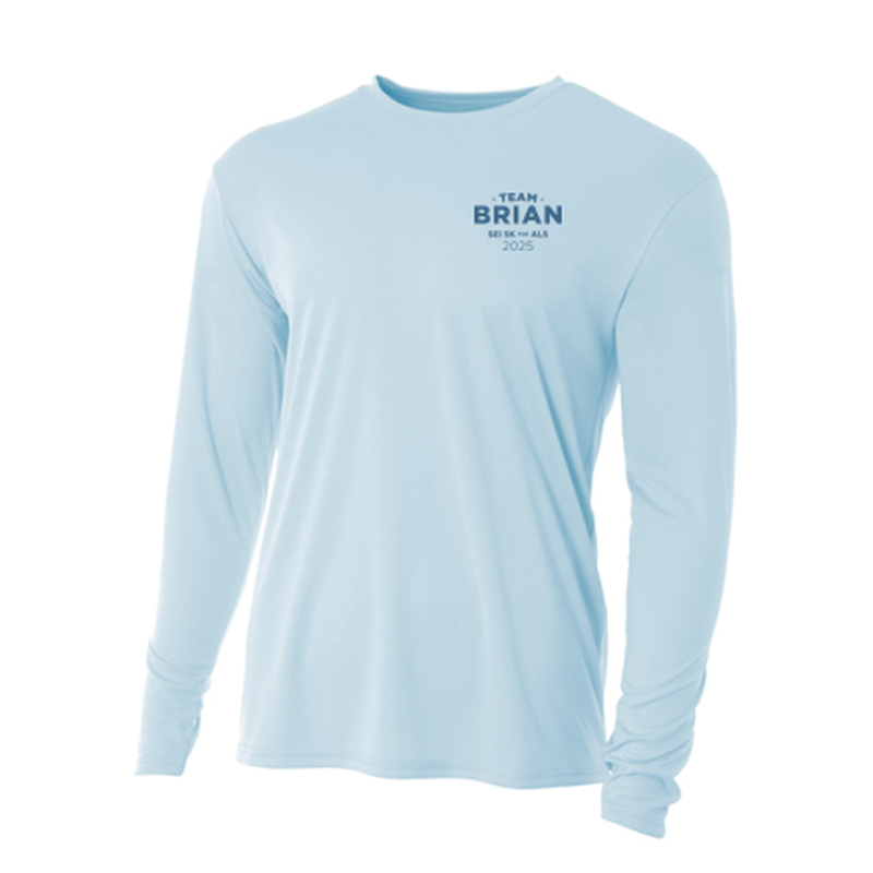 SEI TEAM BRIAN A4 Youth Cooling Performance Long Sleeve Tee - Pastel Blue
