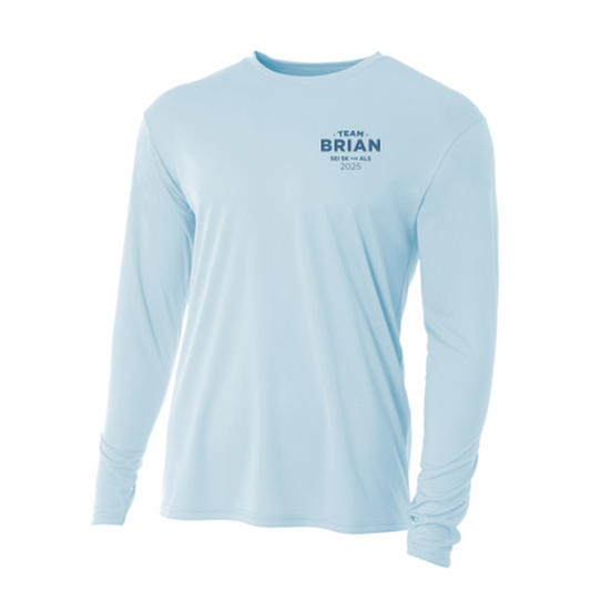 SEI TEAM BRIAN A4 Youth Cooling Performance Long Sleeve Tee - Pastel Blue