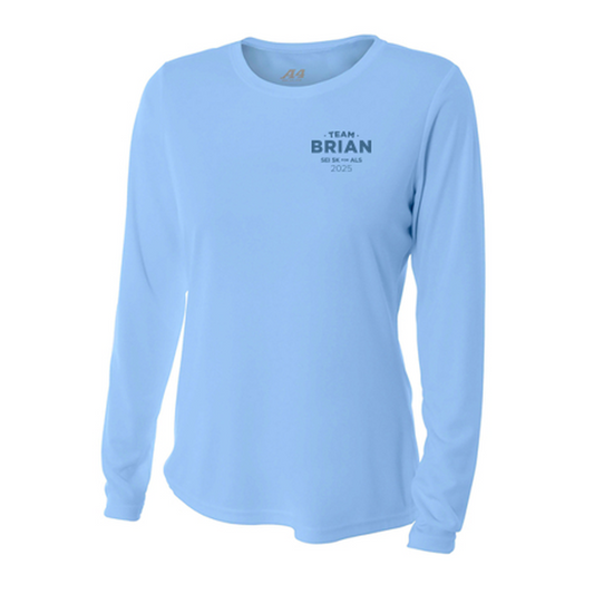 SEI TEAM BRIAN A4 Women’s Cooling Performance Long Sleeve Tee - Light Blue