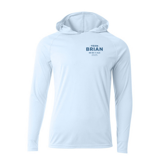 SEI TEAM BRIAN A4 Cooling Performance Long Sleeve Hooded Tee - Pastel Blue
