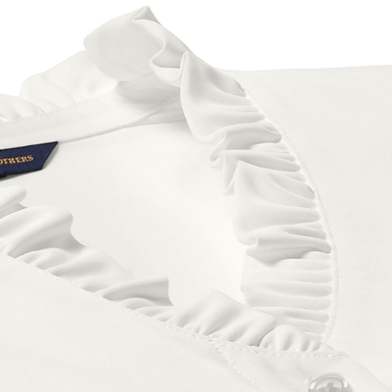 NEW SEI Brooks Brothers® Women’s Long Sleeve Ruffle Collar Blouse - Off White