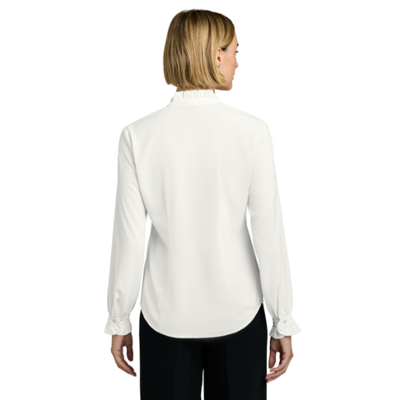 NEW SEI Brooks Brothers® Women’s Long Sleeve Ruffle Collar Blouse - Off White