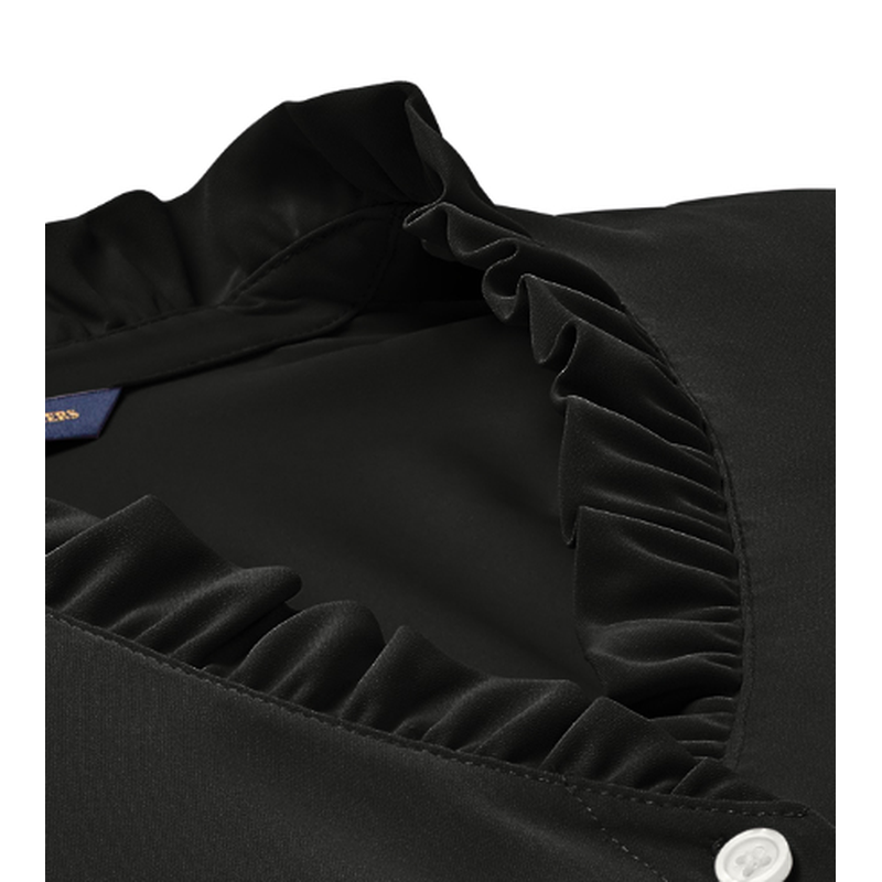 NEW SEI Brooks Brothers® Women’s Long Sleeve Ruffle Collar Blouse - Black